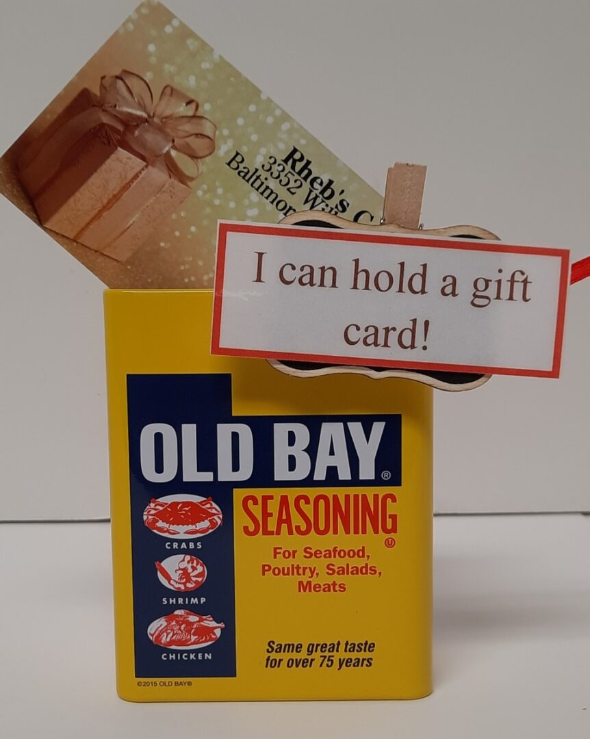 Old Bay Canister Ornament and Gift Card Holder